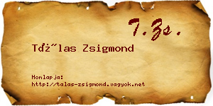 Tálas Zsigmond névjegykártya
